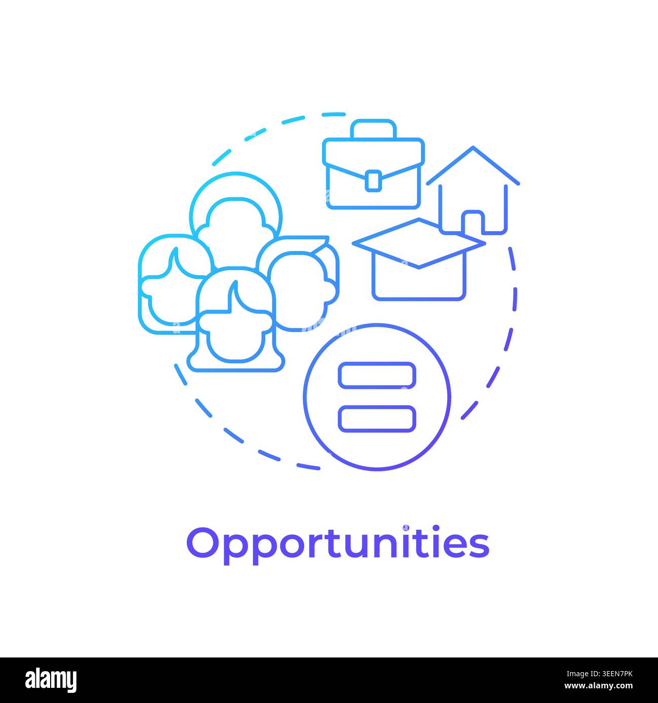 Opportunities blue gradient concept icon Stock Vector