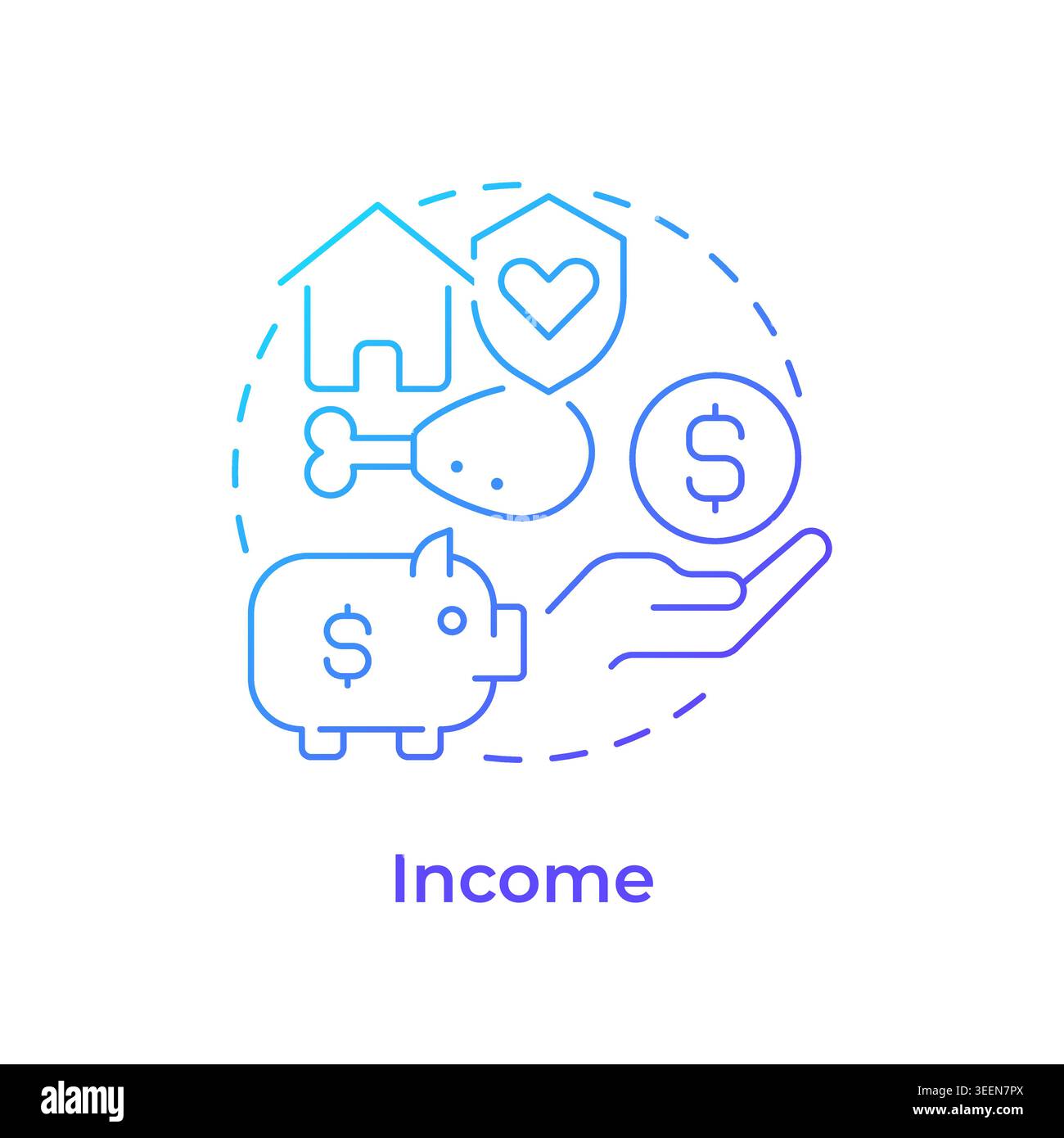 Income blue gradient concept icon Stock Vector
