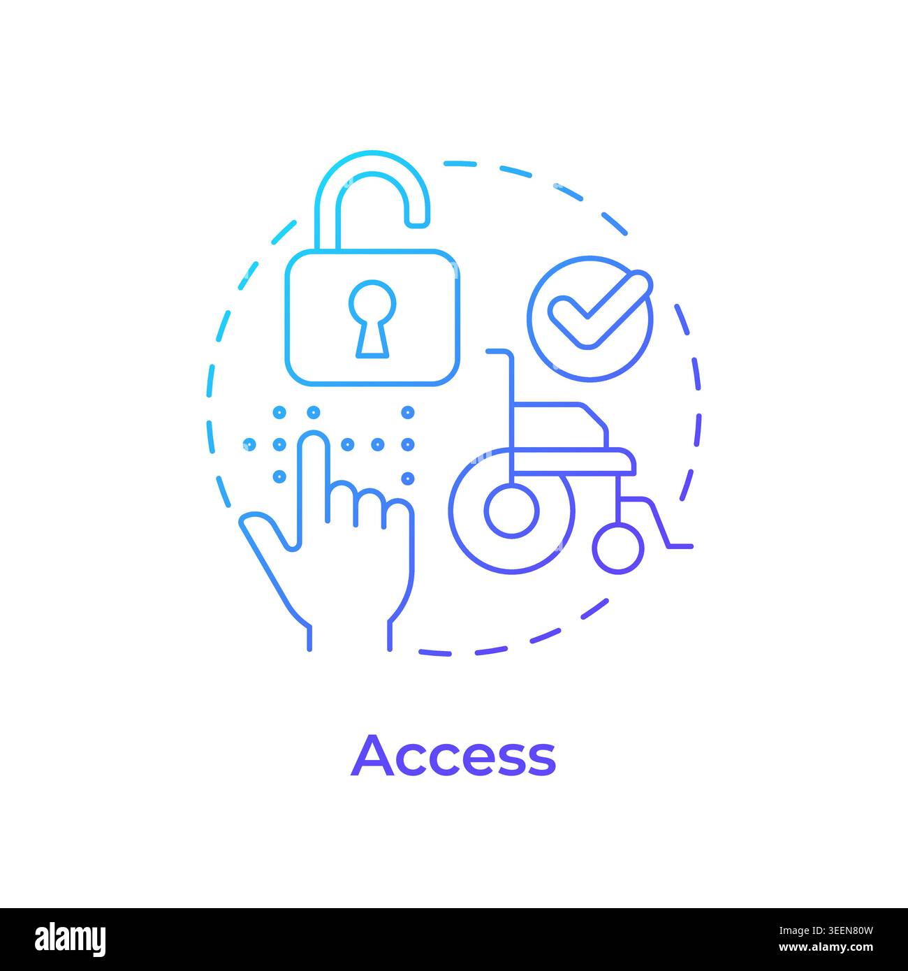 Access blue gradient concept icon Stock Vector