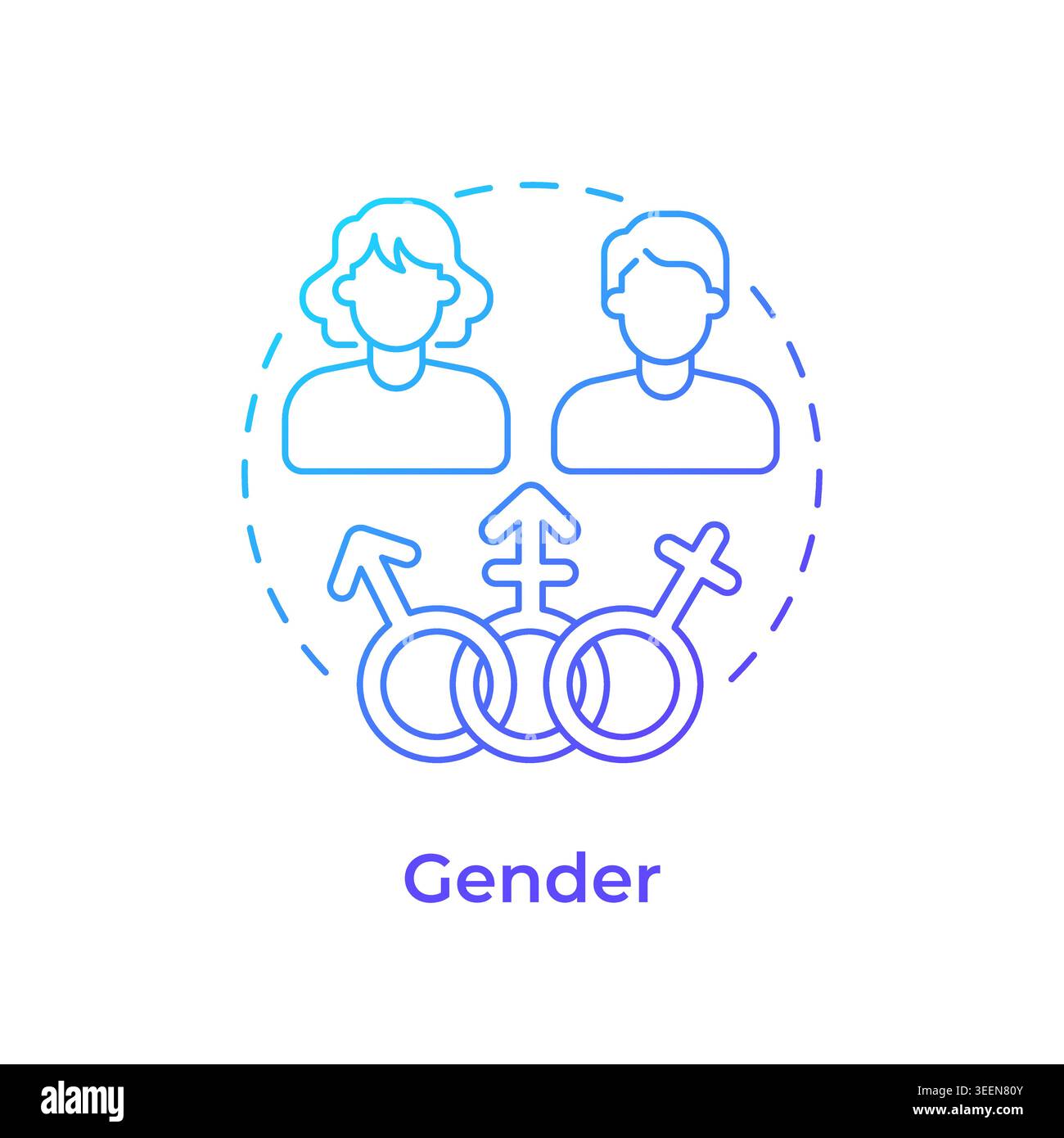 Gender blue gradient concept icon Stock Vector
