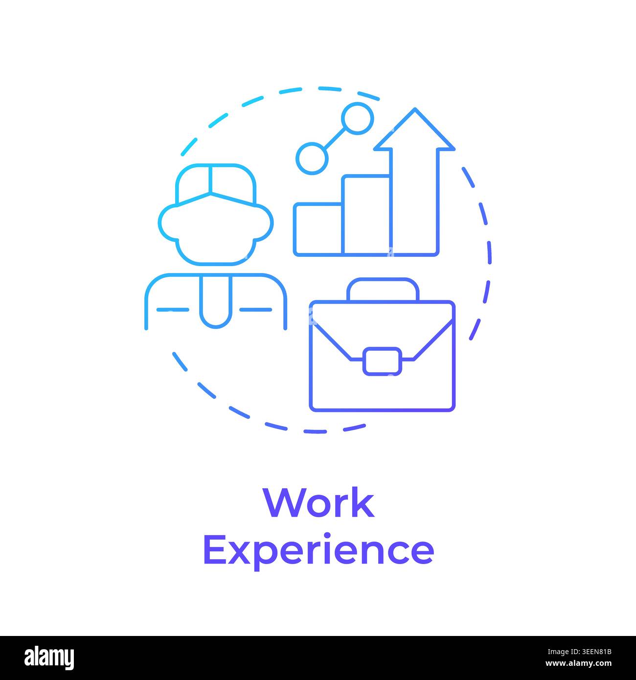 Work experience blue gradient concept icon Stock Vector