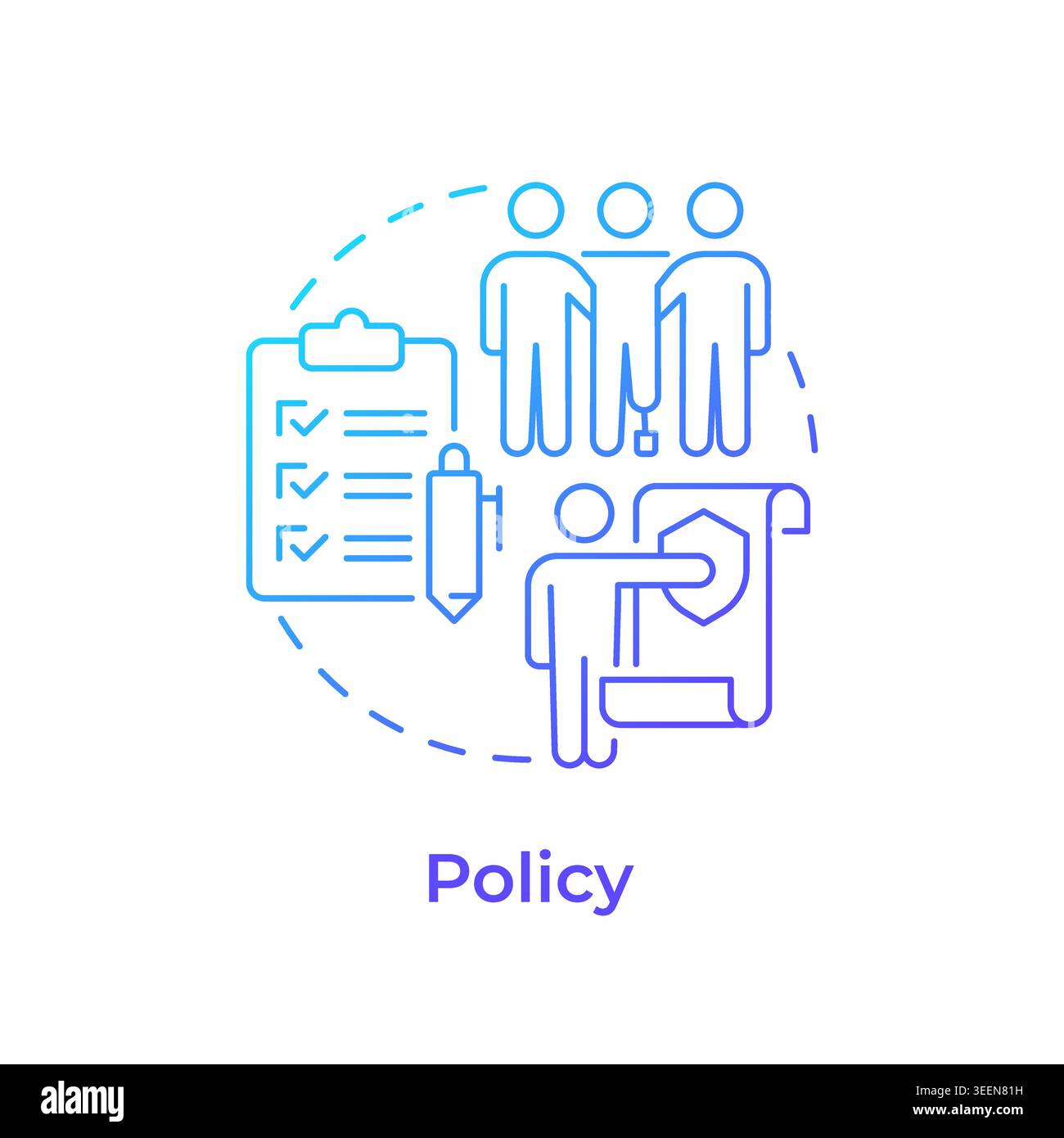Policy blue gradient concept icon Stock Vector