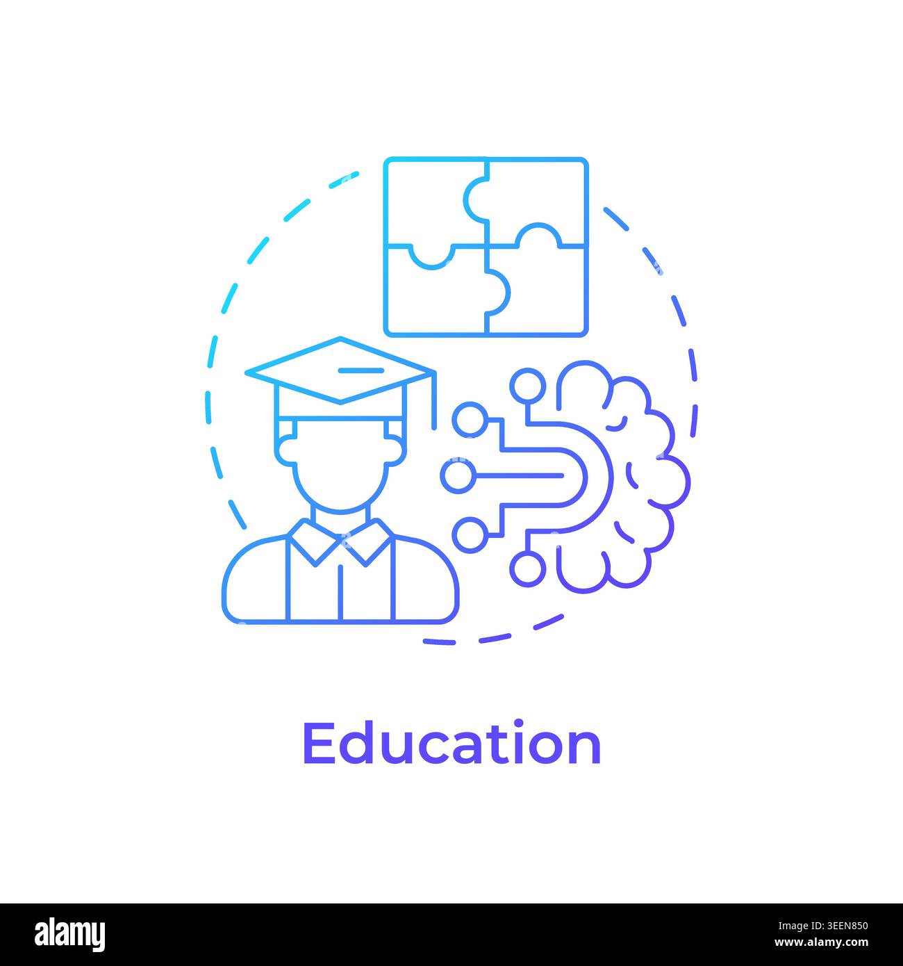 Education blue gradient concept icon Stock Vector