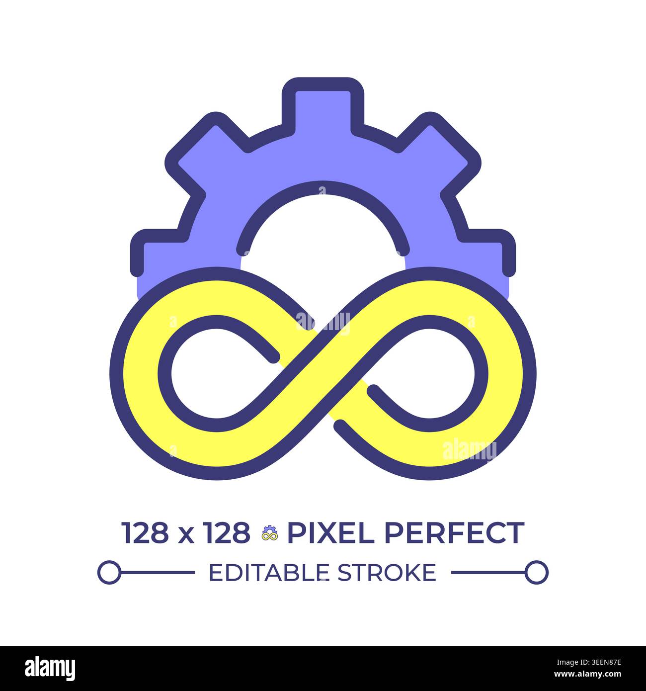 Devops infinity pixel perfect line color icon Stock Vector
