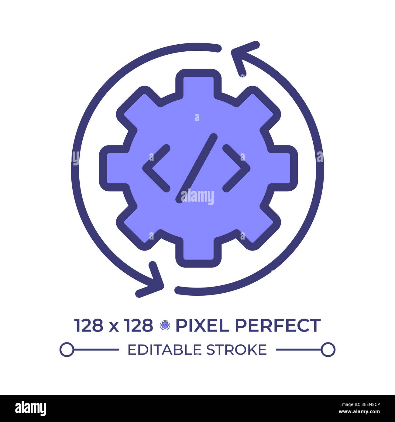Continuous integration pixel perfect line color icon Stock Vector