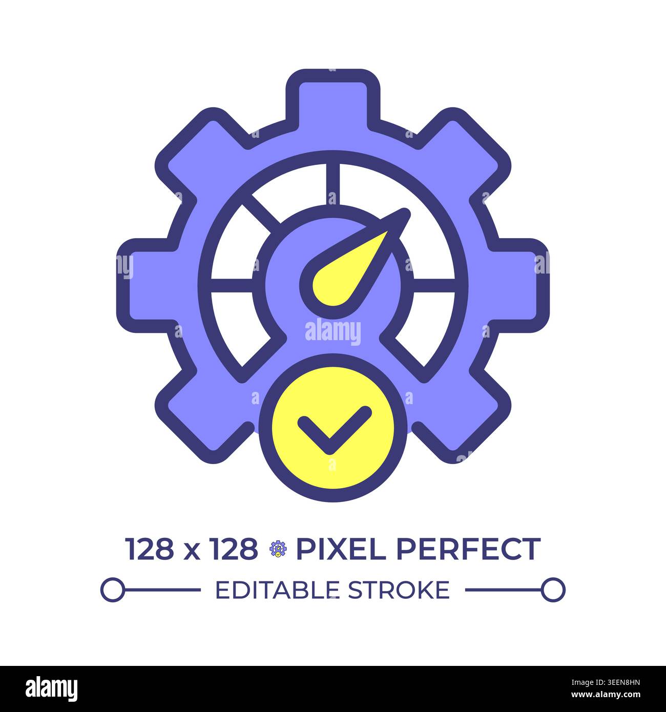 KPI pixel perfect line color icon Stock Vector