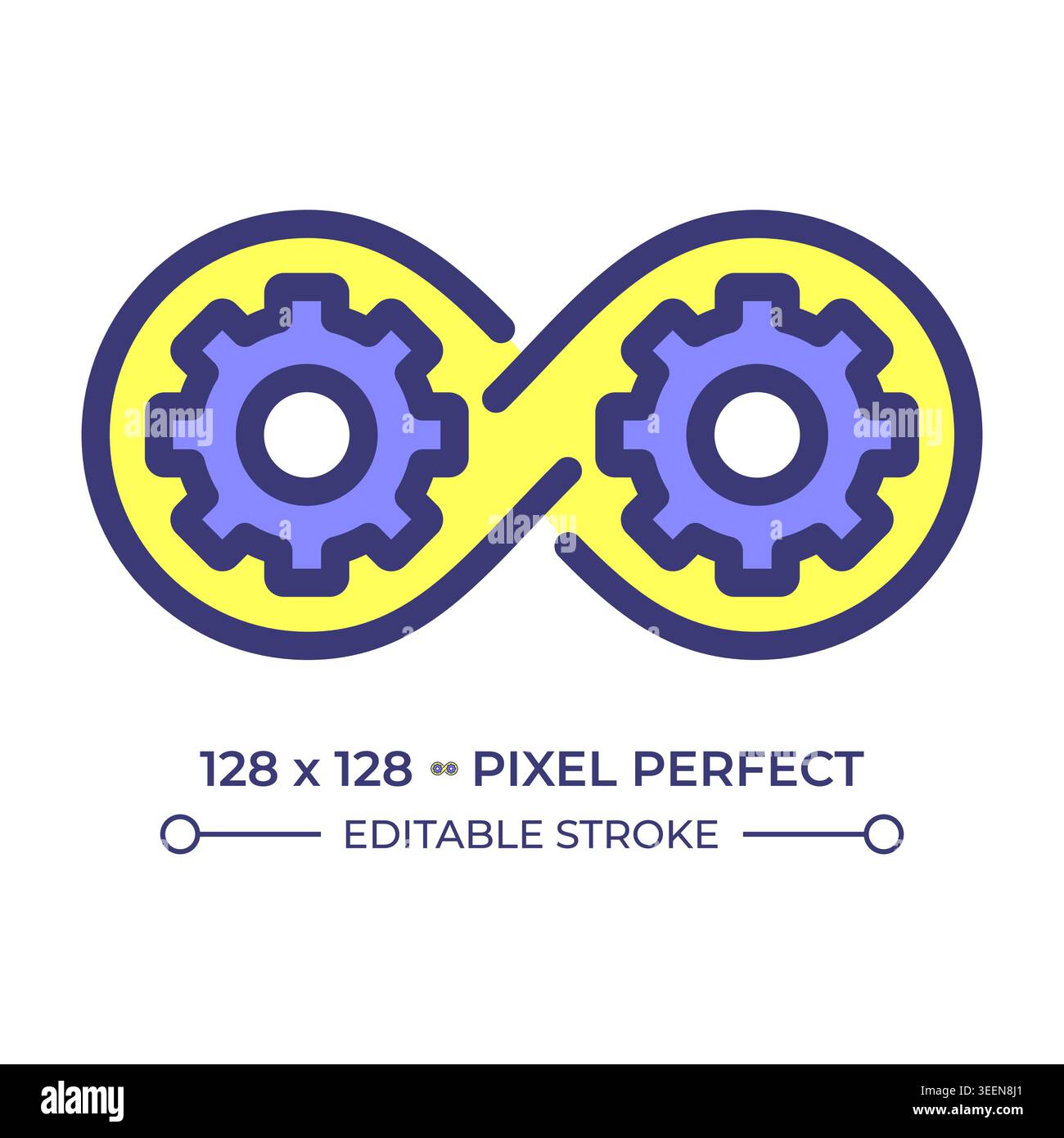 Devops pixel perfect line color icon Stock Vector