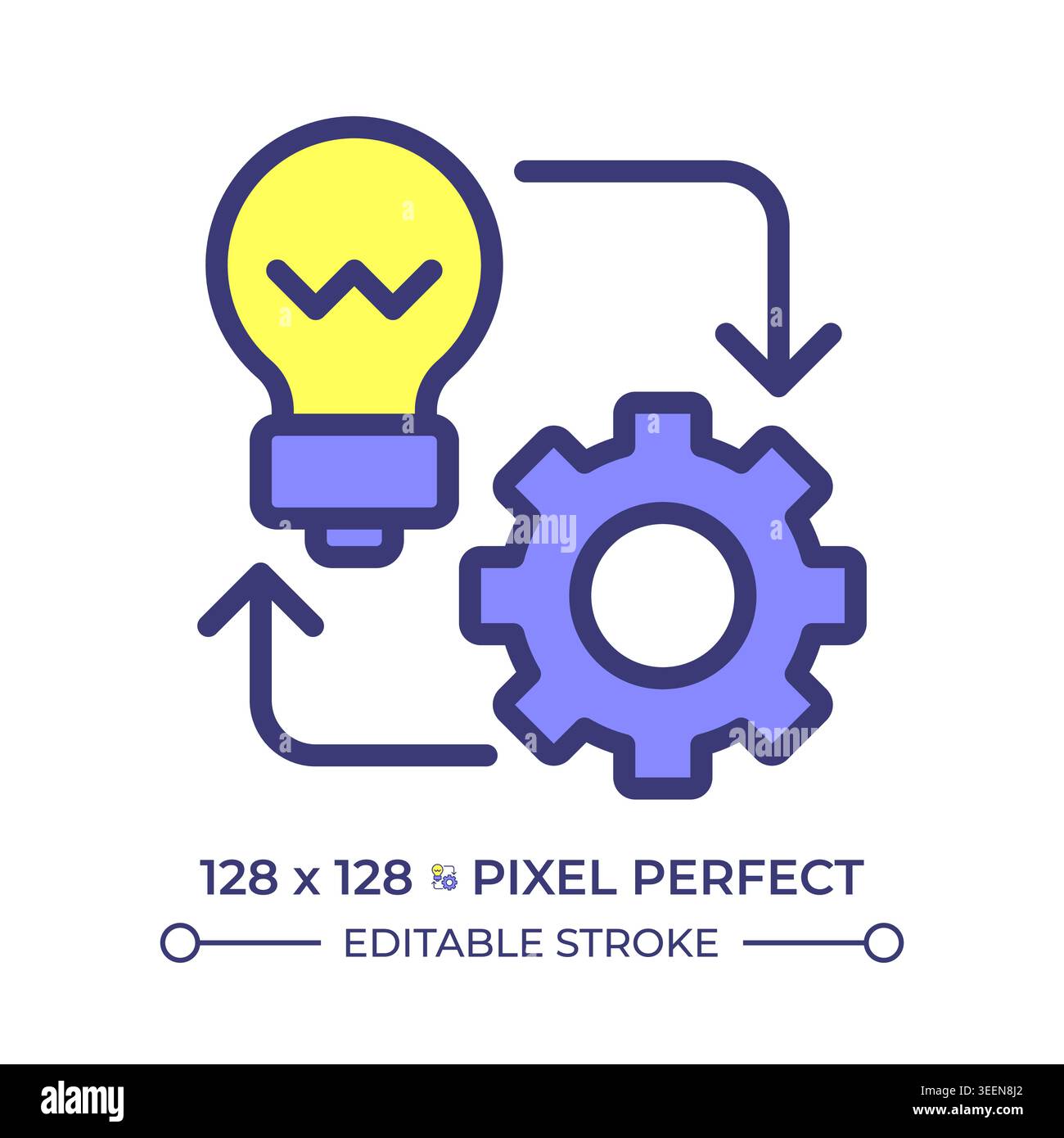 Implementation pixel perfect line color icon Stock Vector