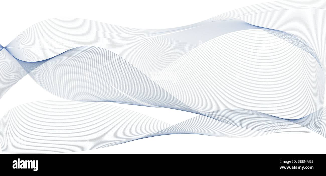 Silver Blue Abstract Wave Background for Corporate Website Design Stock Vector