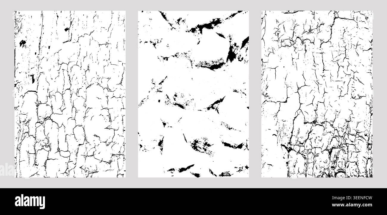Cracked Texture Panel Set Stock Vector