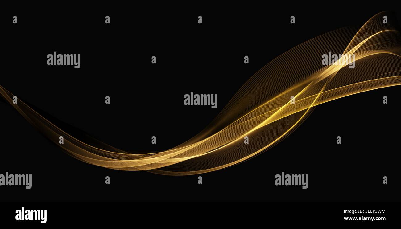 Abstract shiny color gold wave luxury background Stock Vector
