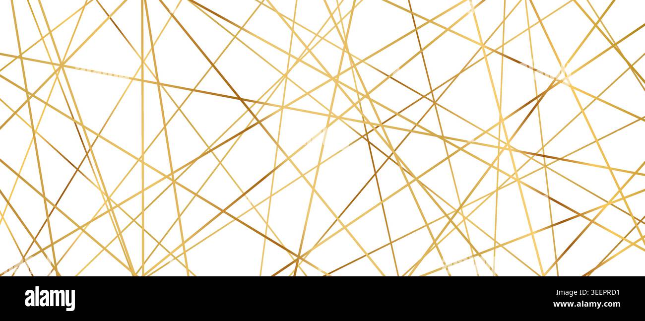 Modern abstract pattern with straight golden lines creating seamless geometric background texture vector illustration. Stock Vector