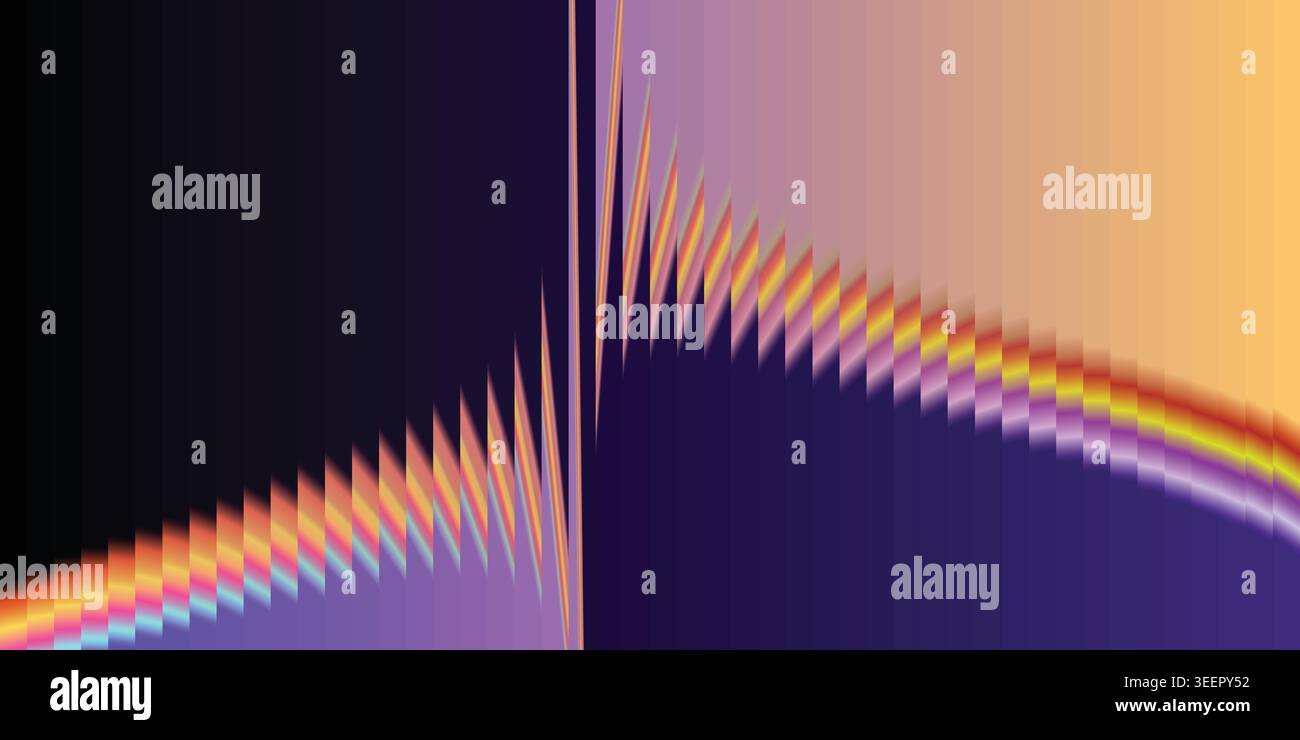 Dark purple orange sharp striped gradient abstract background vertical lines modern digital graphic web design template Stock Vector