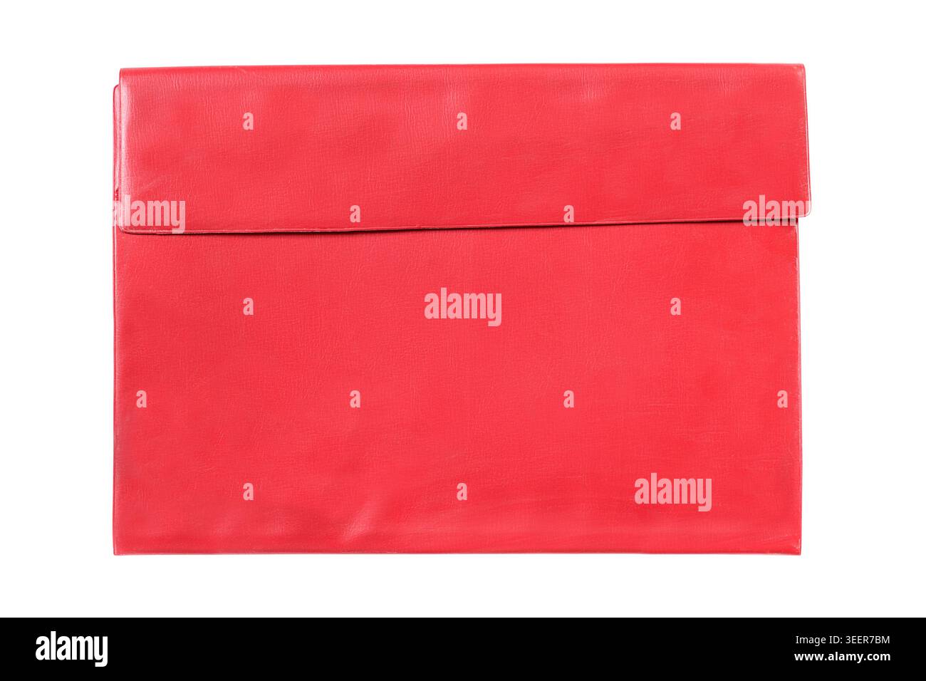 Red leatherette document folder isolated on white background Stock Photo