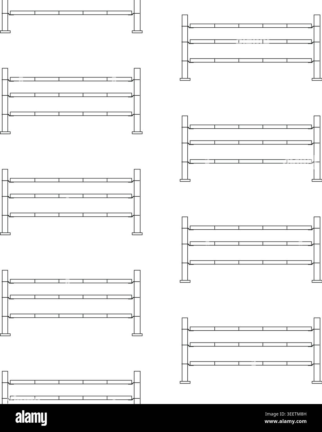 Vector seamless pattern of show jumping obstacle Stock Vector