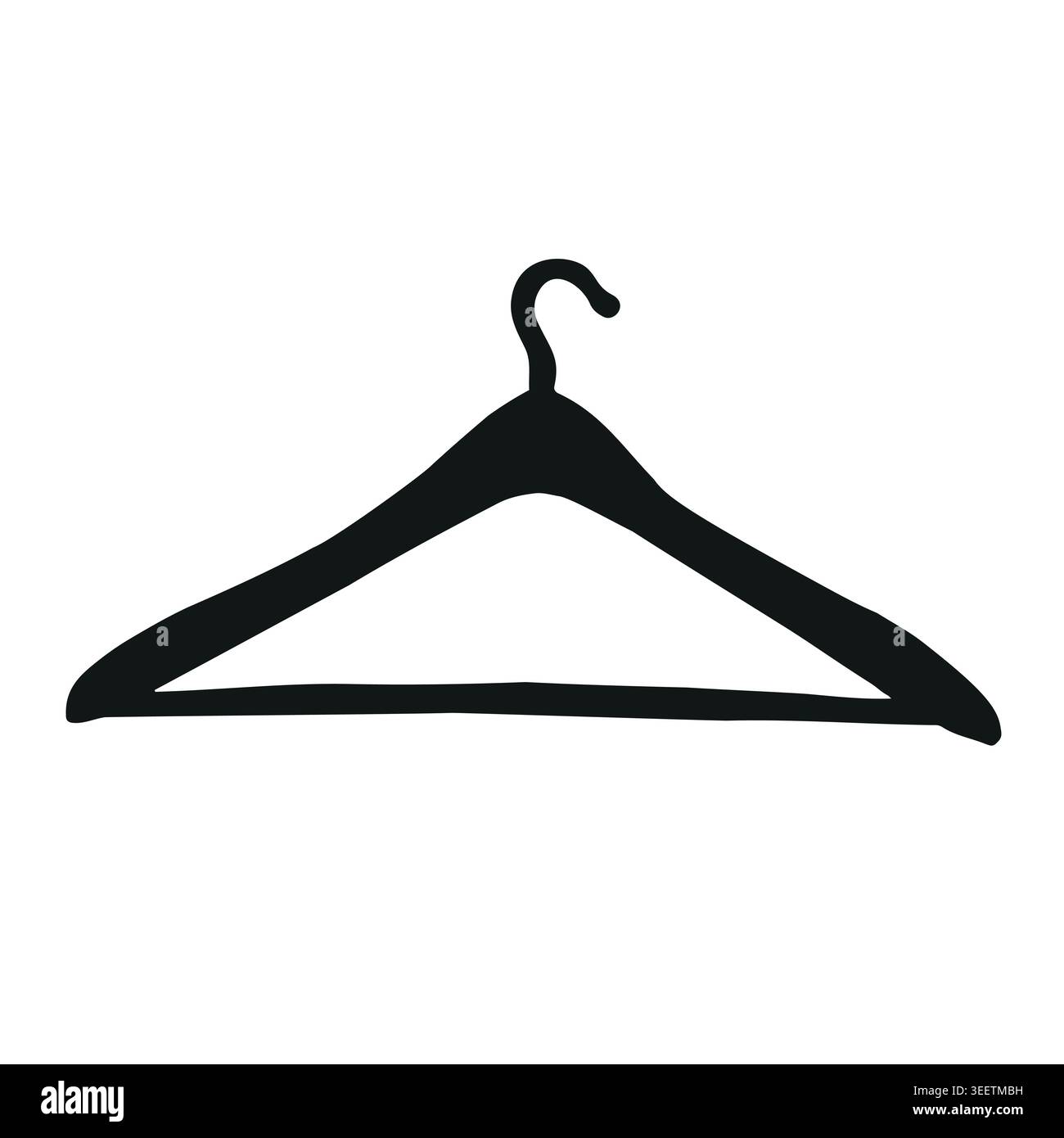 Vector hand drawn clothes hanger silhouette Stock Vector