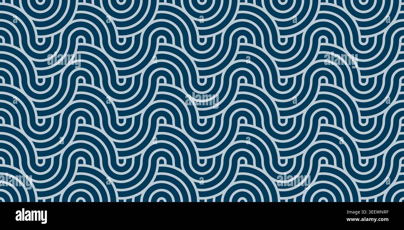 Vector seamless pattern with blue waves Stock Vector