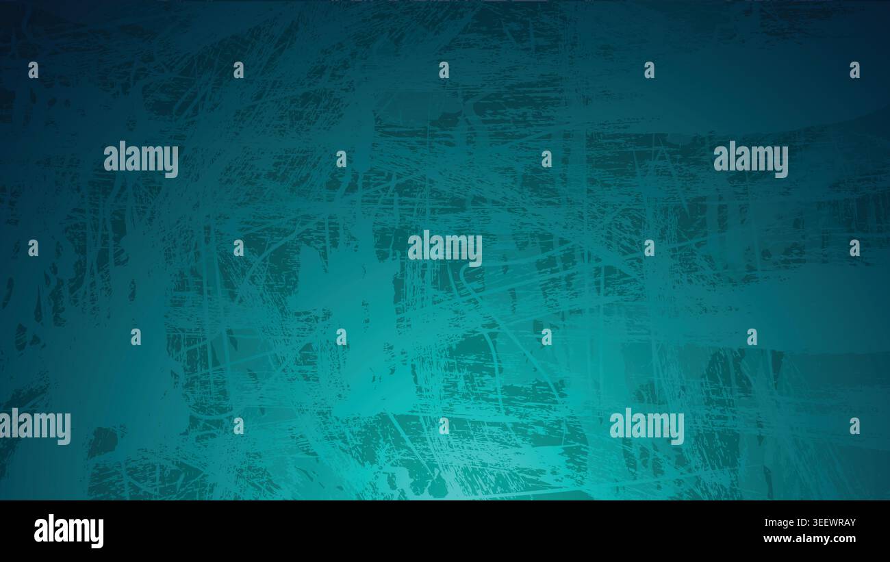 Teal and dark blue abstract textured background with scratch brushstroke patterns Stock Vector