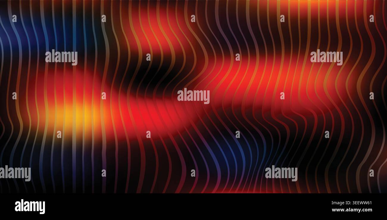 Fluid liquid gradient background with dark wavy vertical line effect. Stock Vector