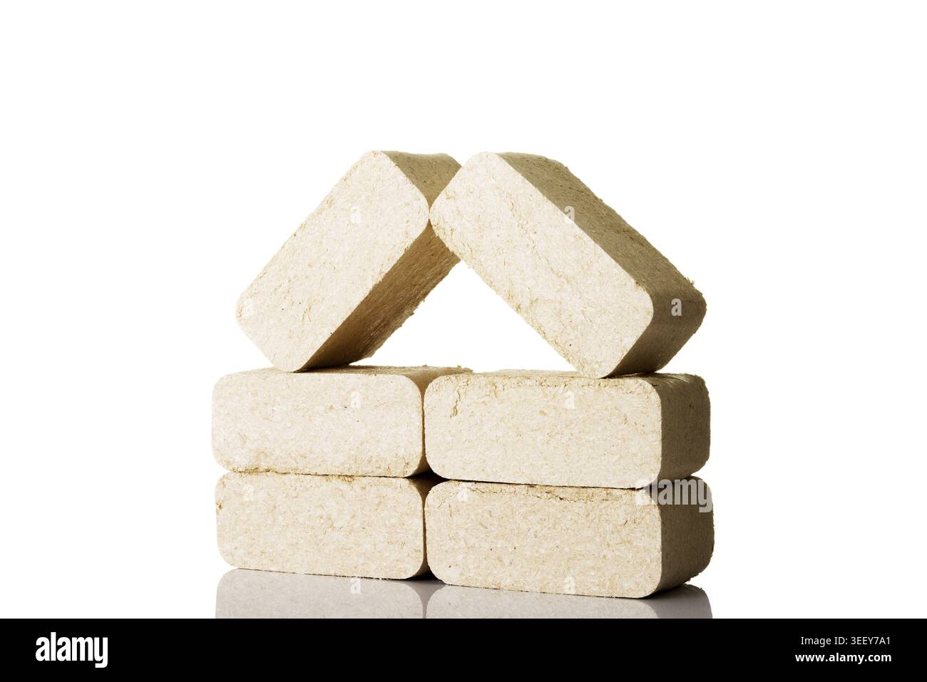 Composition of bright bricks. Isolated on white Stock Photo