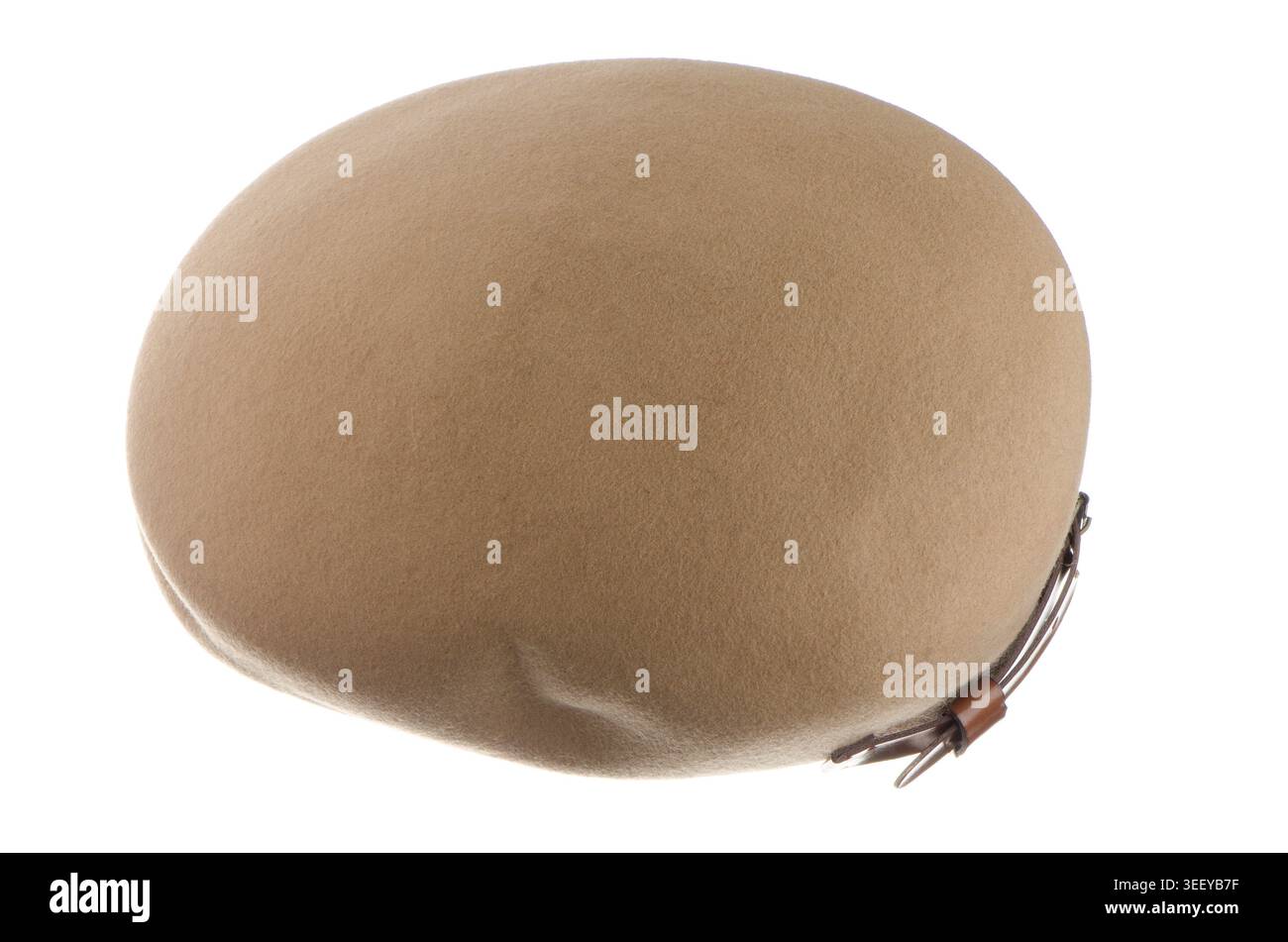 Brown retro style felt cap on white background Stock Photo