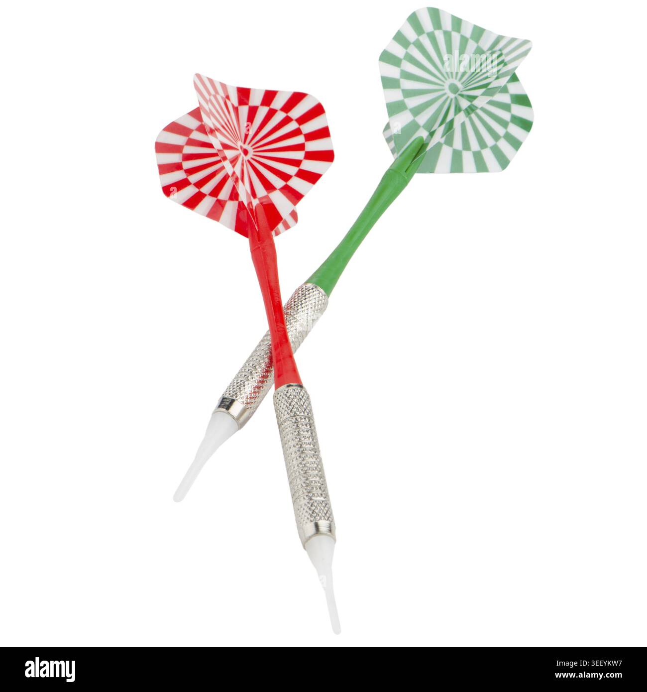 Two darts isolated on white background Stock Photo