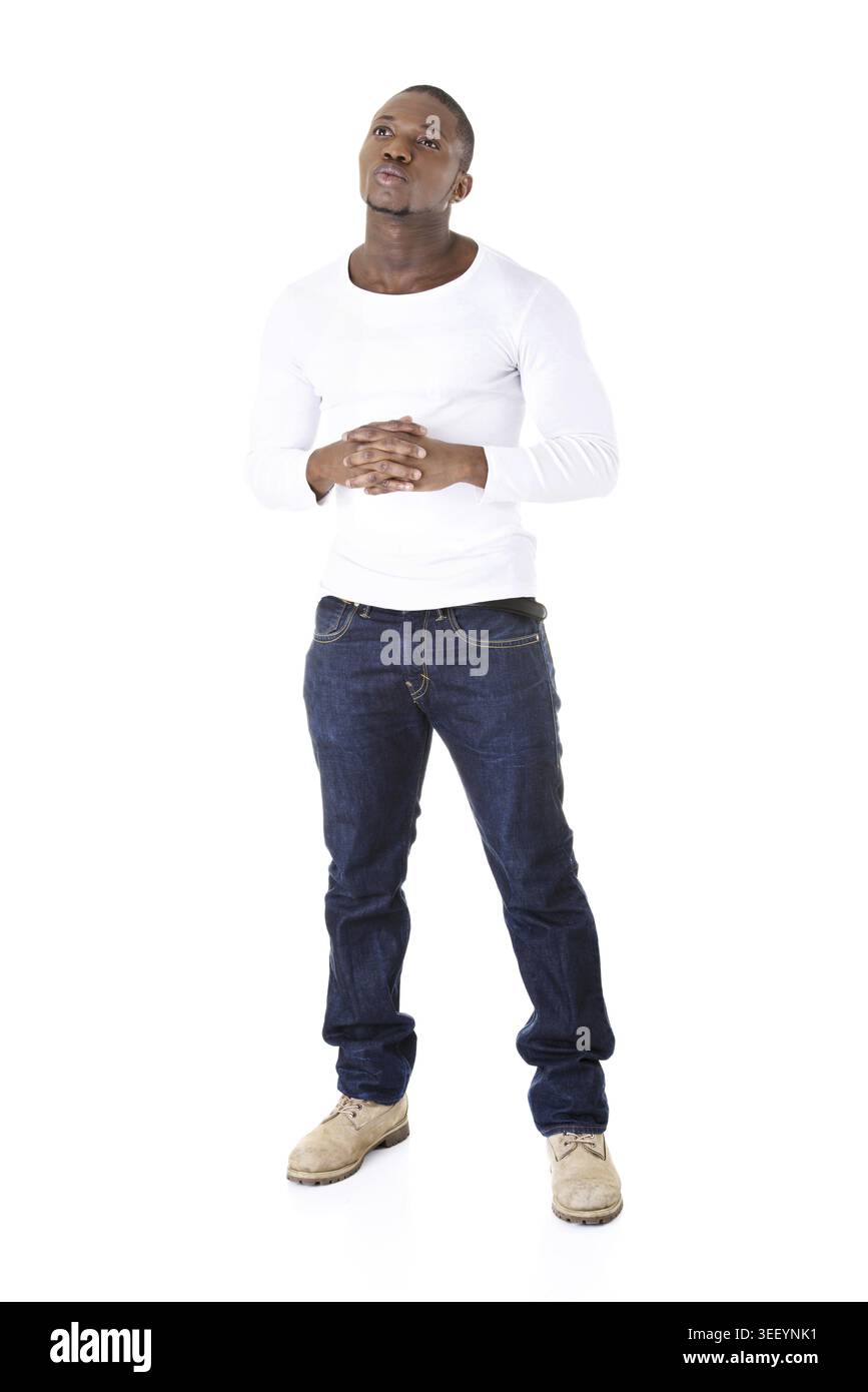 Man thinking about a problem Stock Photo