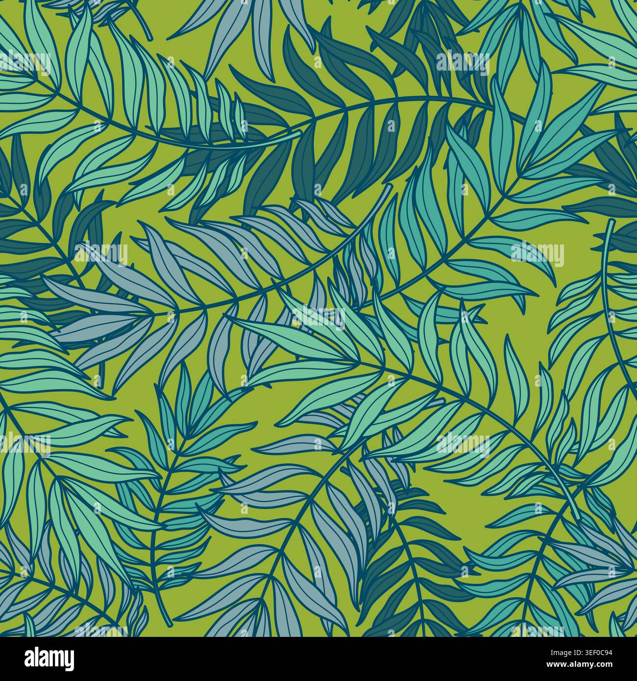 Seamless pattern with palm leaves Stock Vector