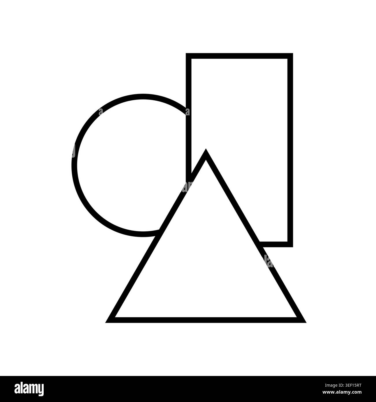 Significant outline set. Professional geometric objects. Sophisticated circle rectangle. Distinguished Vector symbols. Stock Vector