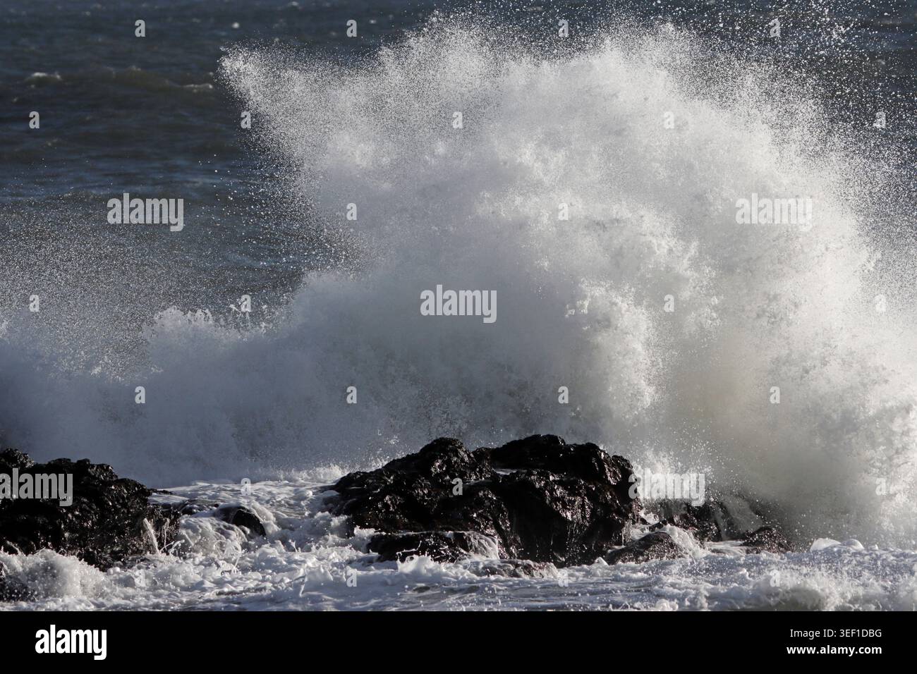Crashing waves , UK. Stock Photo