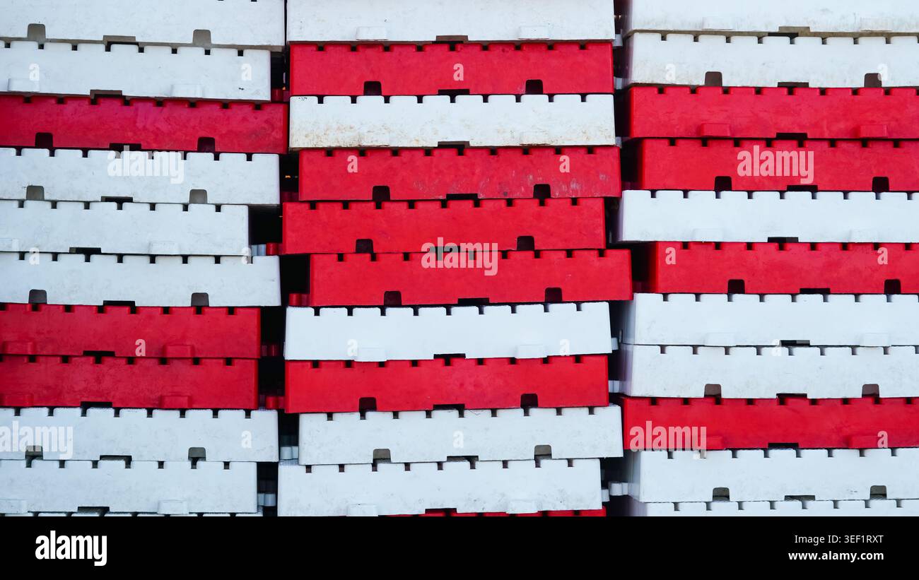 Plastic interlocking safety barriers hi-res stock photography and ...