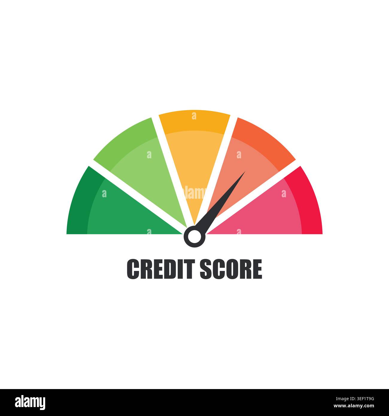 Credit Score Meter Gauge Icon Pointing to High Level Stock Vector Image ...