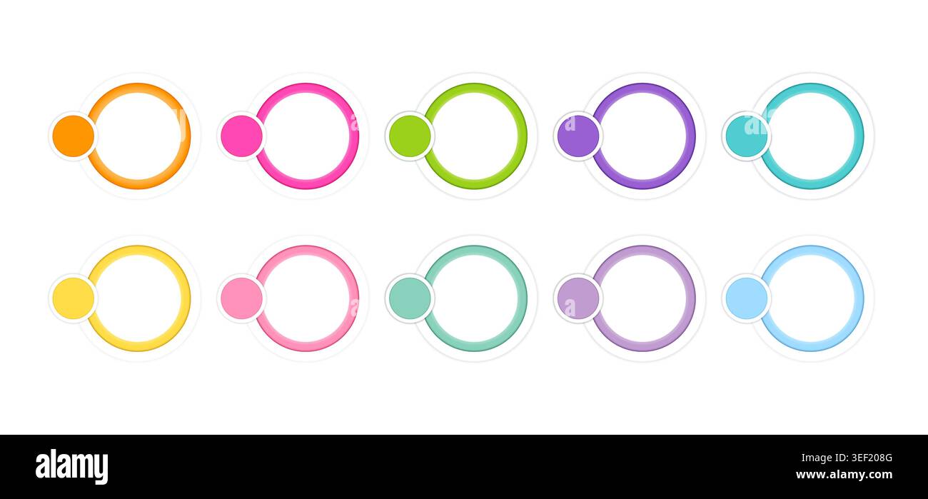 Colorful Circle Infographic Elements Set Stock Vector