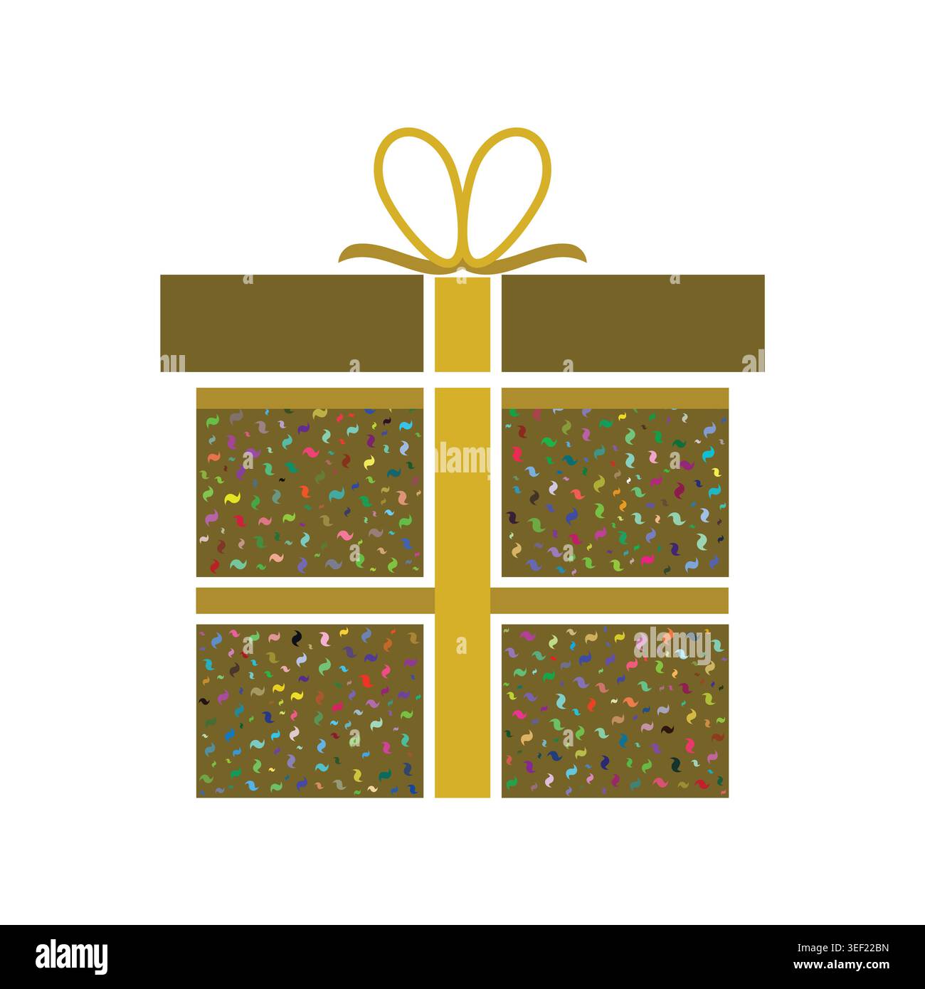 Yellow Gift Box Vector Colorful Present Icon Flat Celebration Illustration Stock Vector