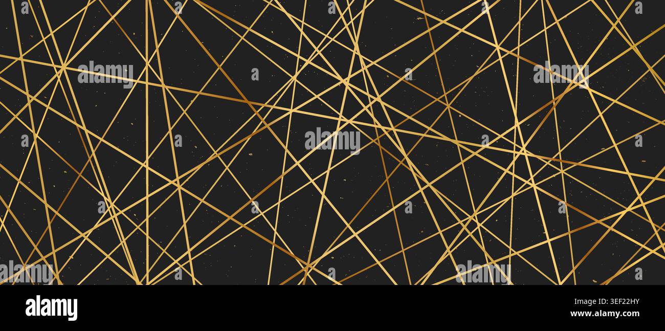 Straight random chaotic geometric lines form striking abstract vector pattern. Stock Vector