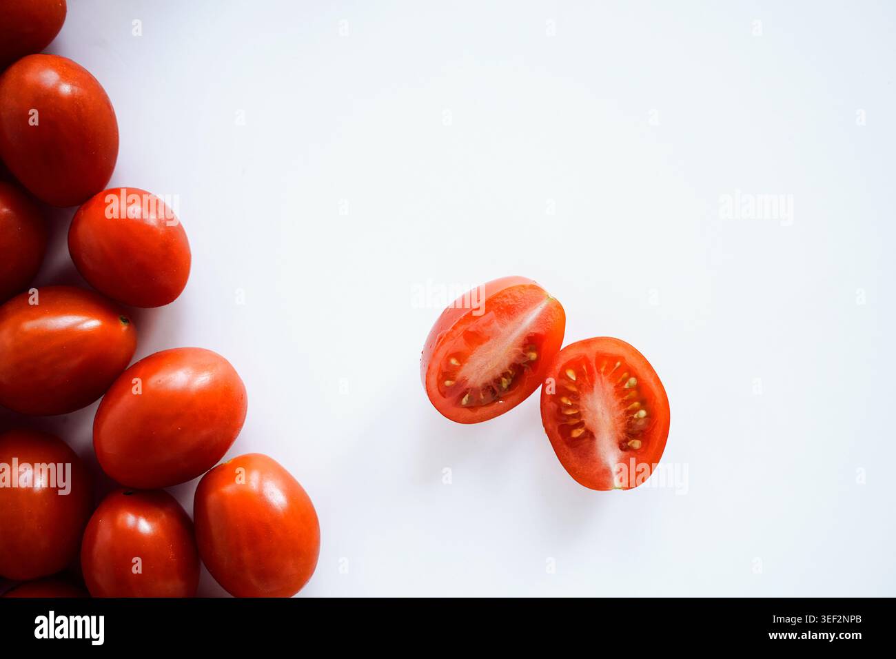 Cherry tomatoes on white background Stock Photo