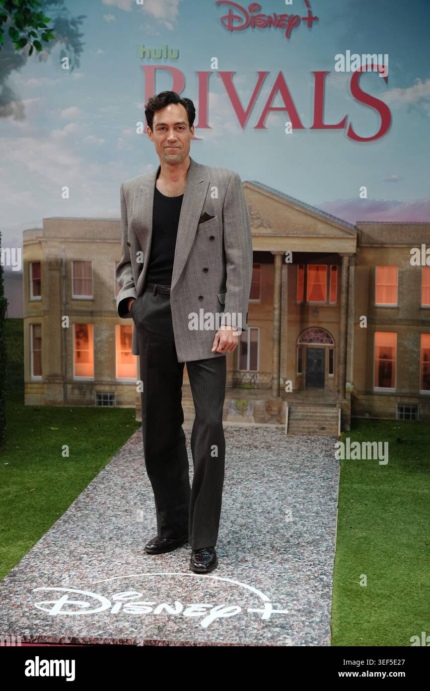 Alex Hassell arriving for the world premiere of season two of Rivals ...