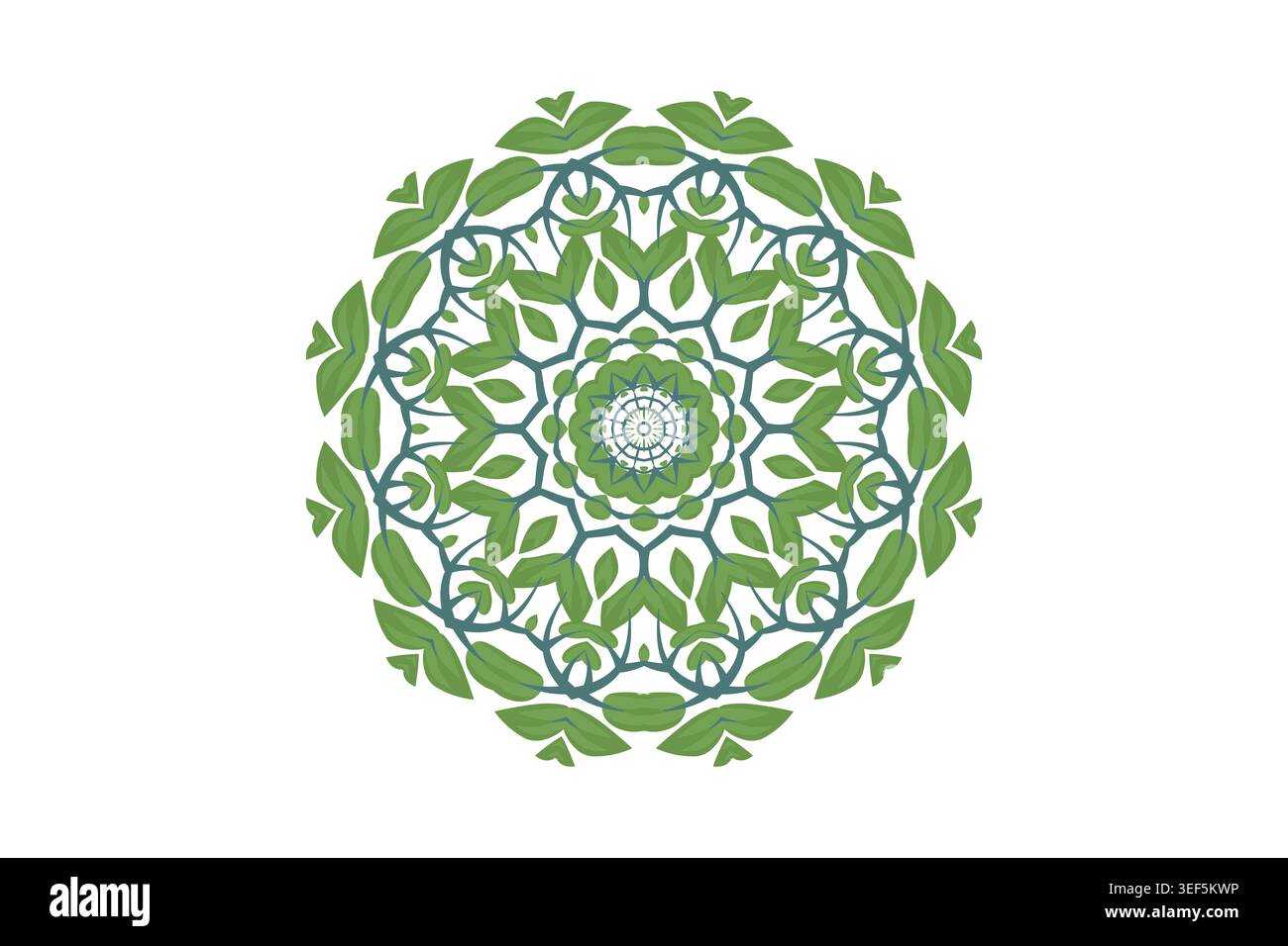 Monochrome Mandala Symmetrical Circular Pattern Art Stock Vector