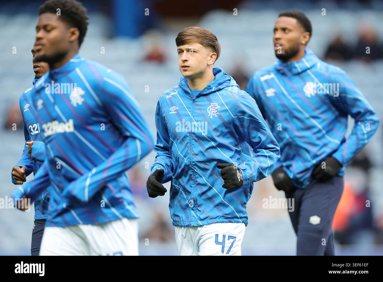 Rangers' Mikey Moore ahead of the William Hill Premiership match at ...