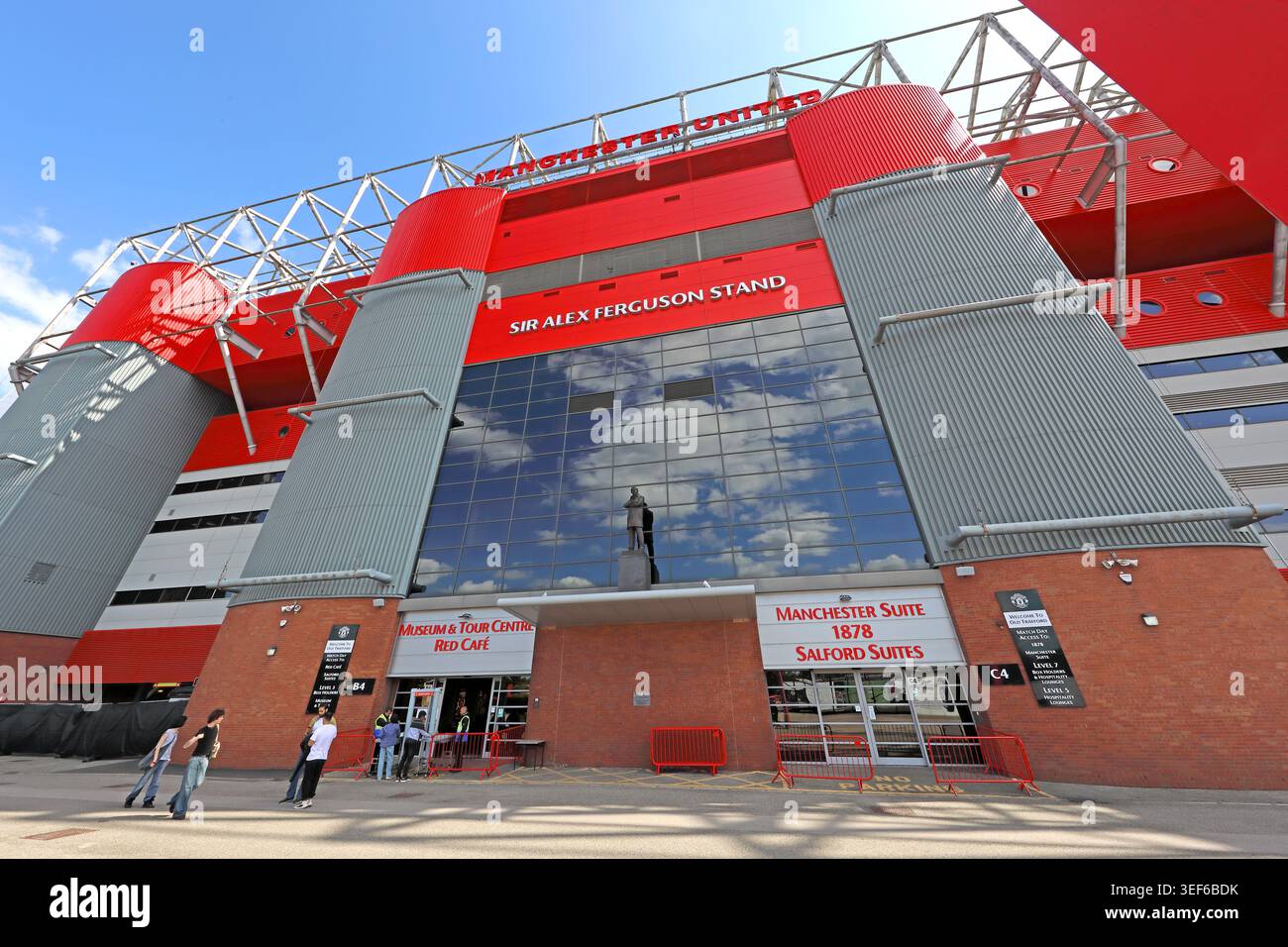 Sir Alex Ferguson Stand at Old Trafford, Manchester United Football Club, Manchester, England, UK. Stock Photo