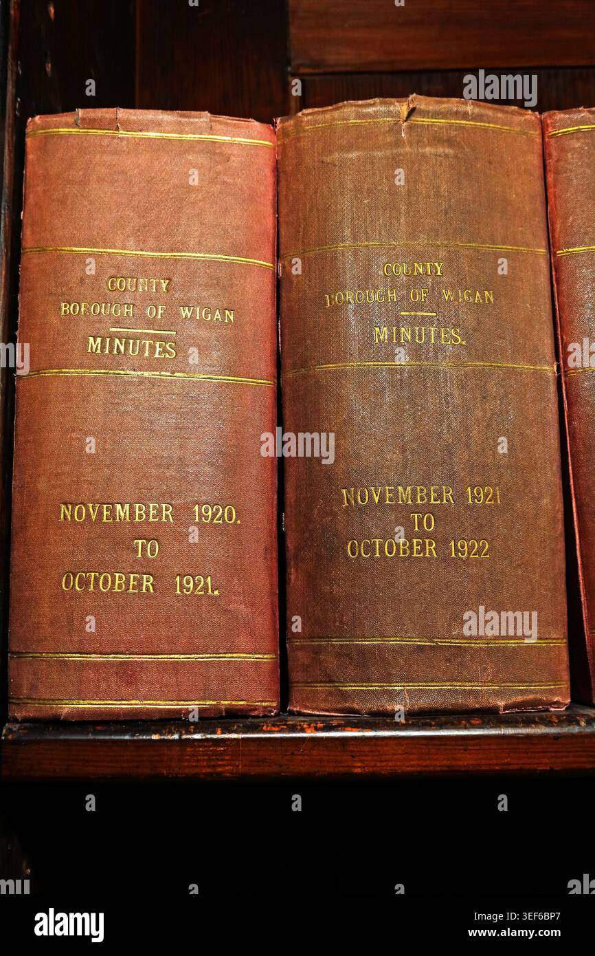 Wigan Borough minutes Nov1920-21. Stock Photo