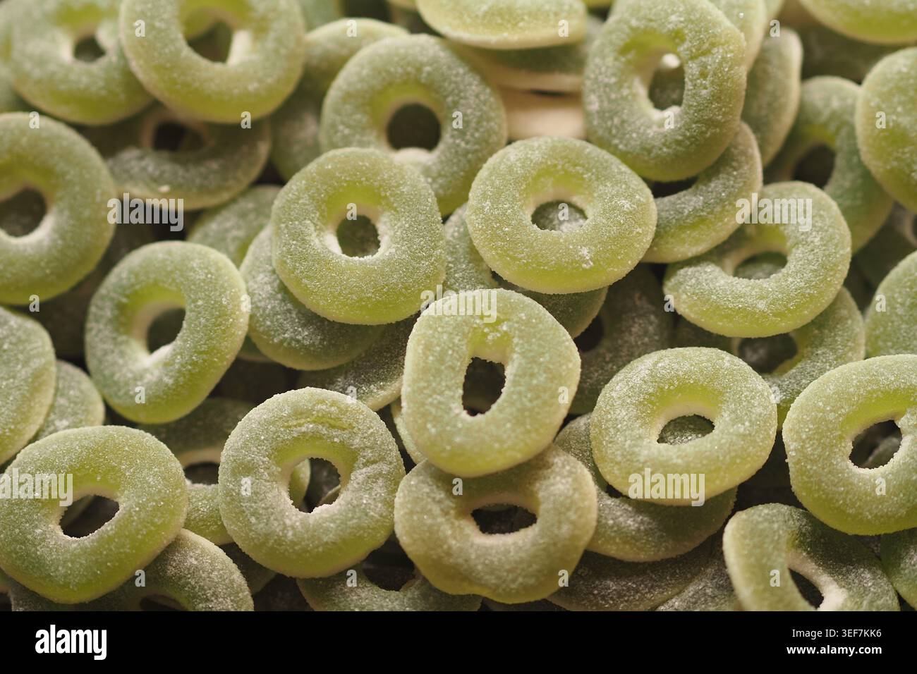 Candy shaped like rings on a surface Stock Photo