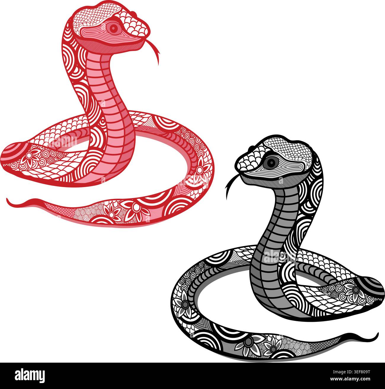 Snake line art Stock Vector Images - Alamy
