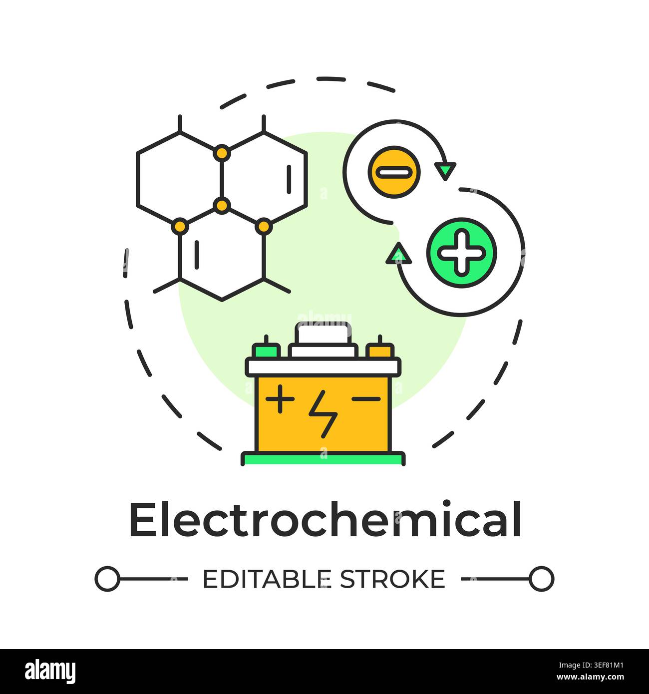 Electrochemical multi color concept icon Stock Vector