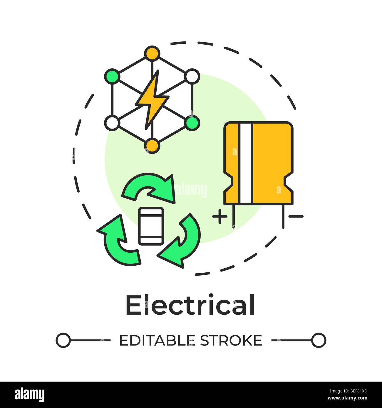 Electrical multi color concept icon Stock Vector