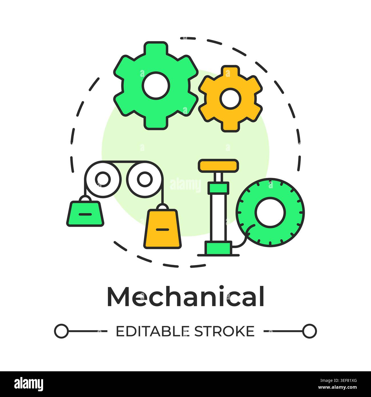 Mechanical multi color concept icon Stock Vector