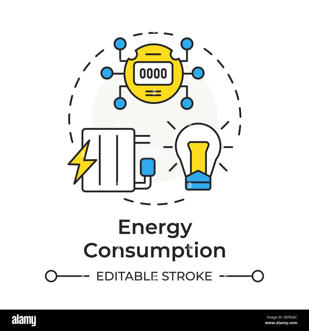 Energy consumption multi color concept icon Stock Vector
