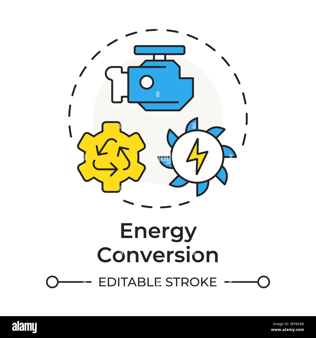 Energy conversion multi color concept icon Stock Vector