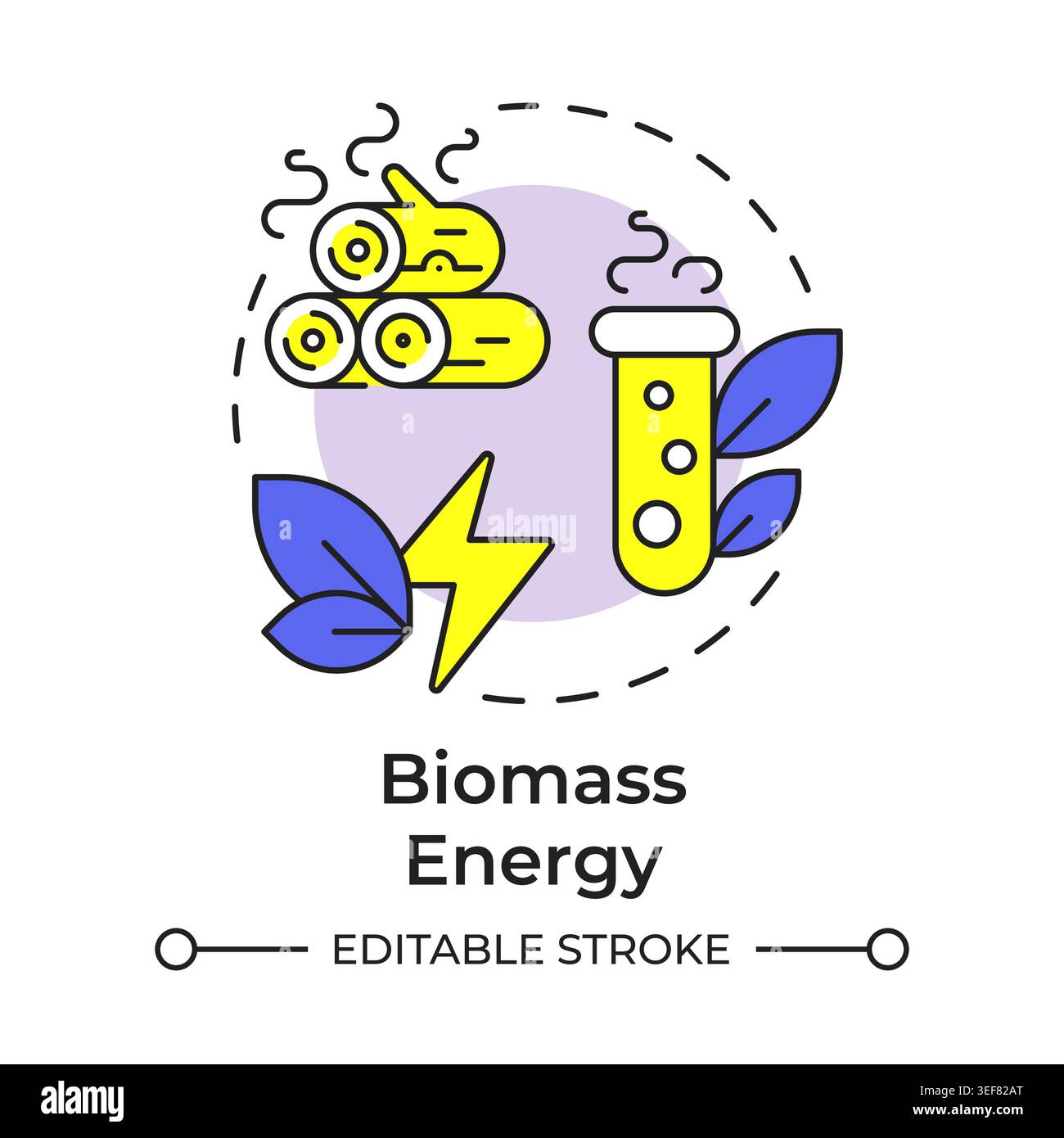 Biomass energy multi color concept icon Stock Vector