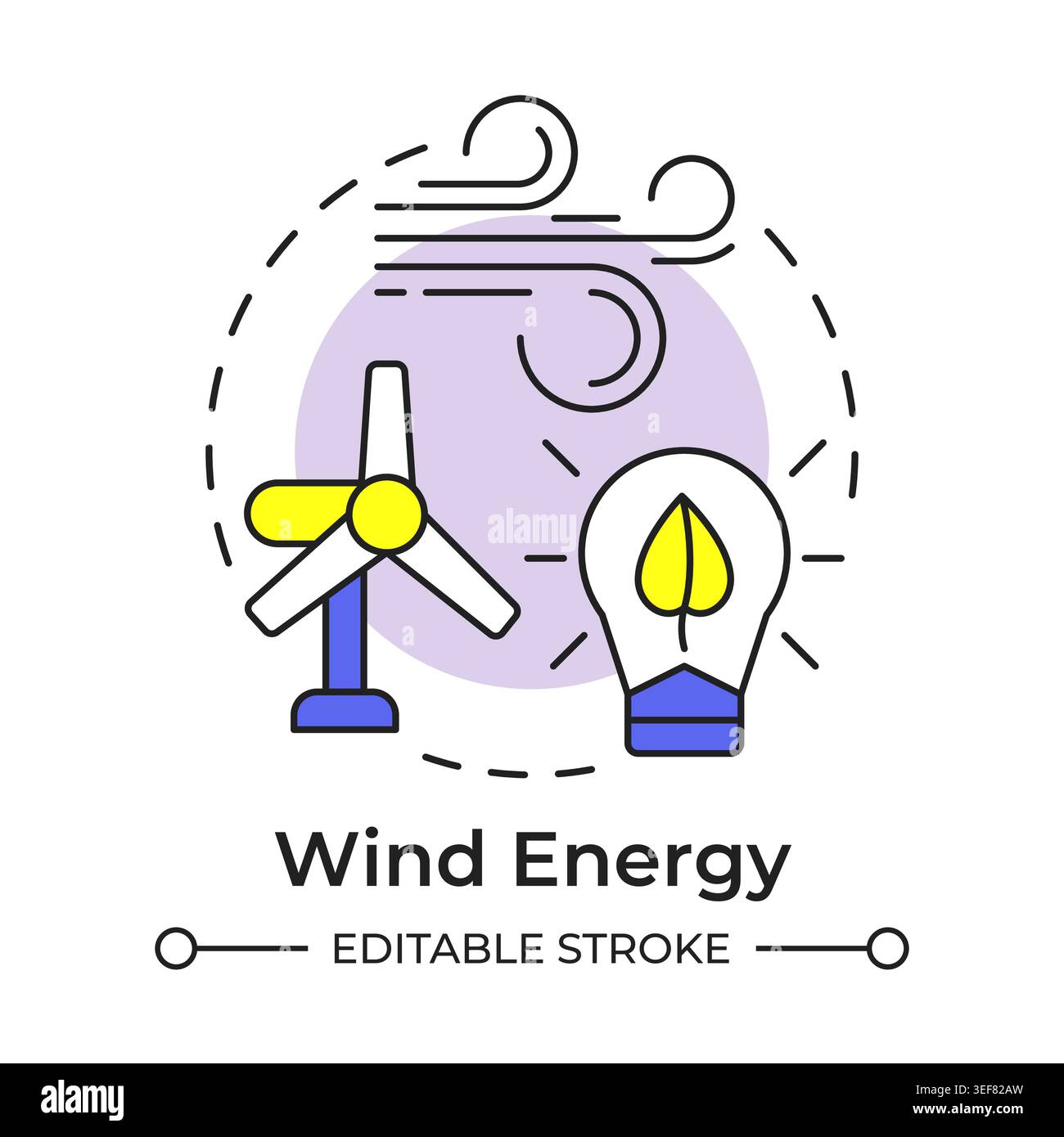 Wind energy multi color concept icon Stock Vector